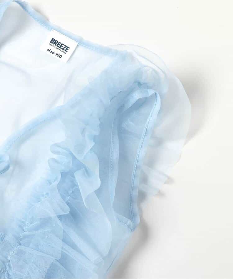 日本童裝 BREEZE 薄紗上衣背心兩件套裝 80-140cm 女童款 夏季 TOPS