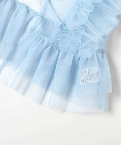 日本童裝 BREEZE 薄紗上衣背心兩件套裝 80-140cm 女童款 夏季 TOPS