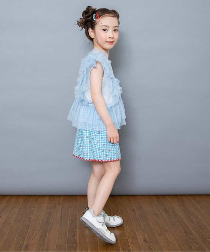 日本童裝 BREEZE 薄紗上衣背心兩件套裝 80-140cm 女童款 夏季 TOPS