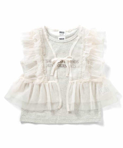 日本童裝 BREEZE 薄紗上衣背心兩件套裝 80-140cm 女童款 夏季 TOPS