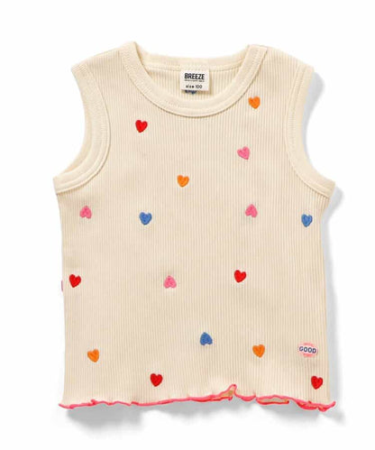 日本童裝 BREEZE 刺繡羅紋背心 80-140cm 女童款 夏季 TOPS