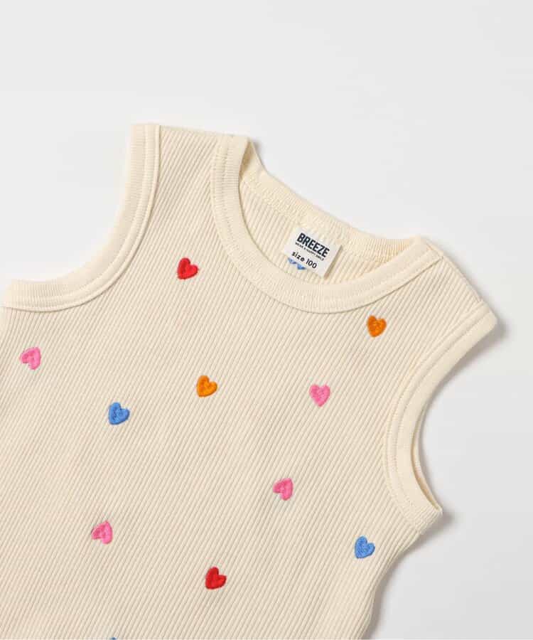 日本童裝 BREEZE 刺繡羅紋背心 80-140cm 女童款 夏季 TOPS