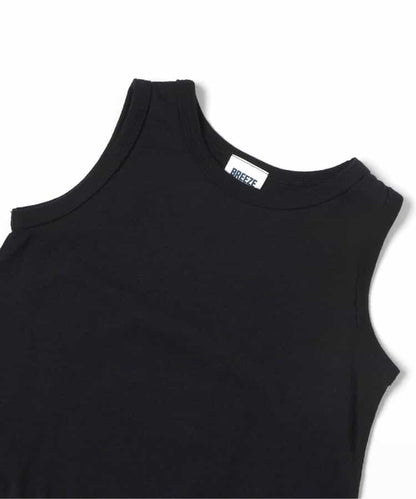 日本童裝 BREEZE 羅紋短袖上衣及蕾絲背心兩件套裝 80-140cm 女童款 夏季 TOPS