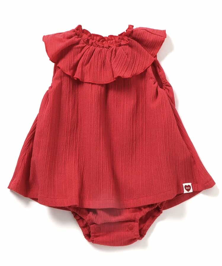 日本童裝 BREEZE 荷葉領連衣 70-80cm 女童款 夏季 Jumpsuit