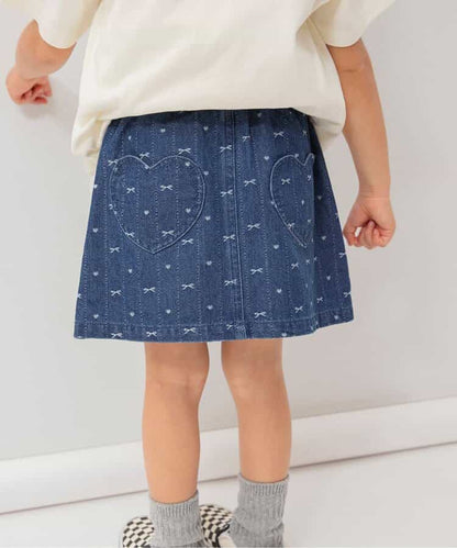 日本童裝 BREEZE 牛仔提花短裙 80-140cm 女童款 夏季 SKIRTS