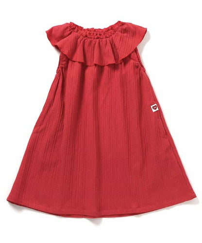 日本童裝 BREEZE 荷葉邊領連身裙 80-140cm 女童款 夏季 DRESSES