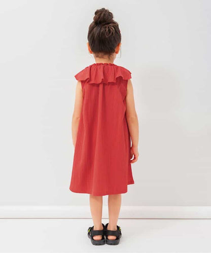 日本童裝 BREEZE 荷葉邊領連身裙 80-140cm 女童款 夏季 DRESSES