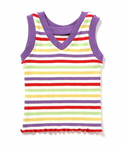 日本童裝 BREEZE 羅紋邊背心 80-140cm 女童款 夏季 TOPS