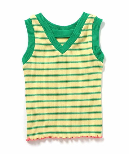 日本童裝 BREEZE 羅紋邊背心 80-140cm 女童款 夏季 TOPS