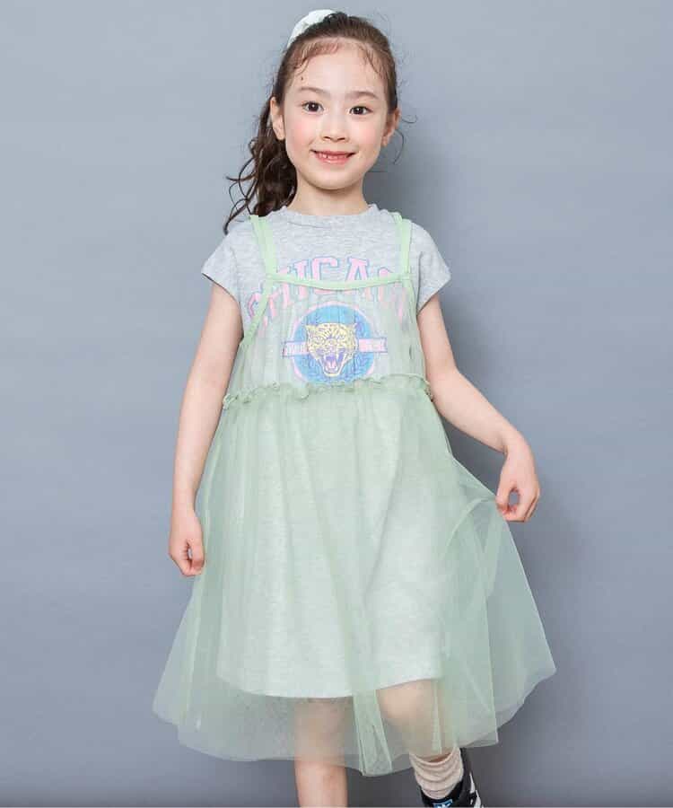 日本童裝 BREEZE 學院風薄紗兩件套裝 80-140cm 女童款 夏季 DRESSES