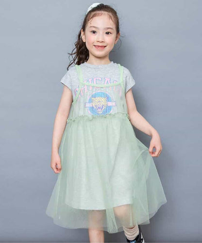 日本童裝 BREEZE 學院風薄紗兩件套裝 80-140cm 女童款 夏季 DRESSES