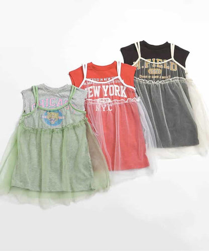 日本童裝 BREEZE 學院風薄紗兩件套裝 80-140cm 女童款 夏季 DRESSES