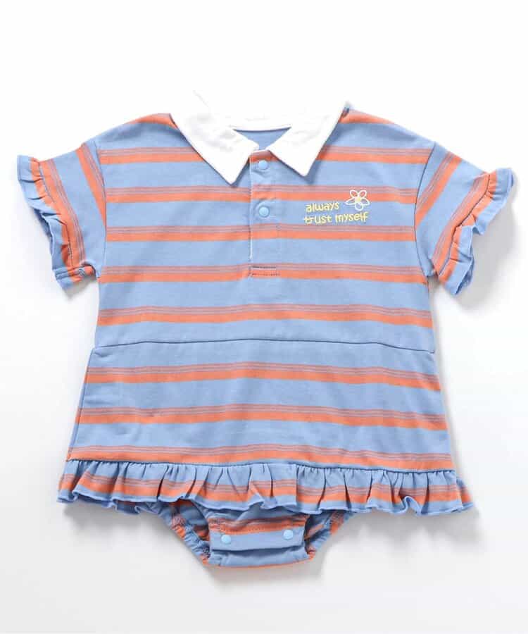 日本童裝 BREEZE polo間條連衣 70-80cm 女童款 初生嬰兒 夏季 Jumpsuit