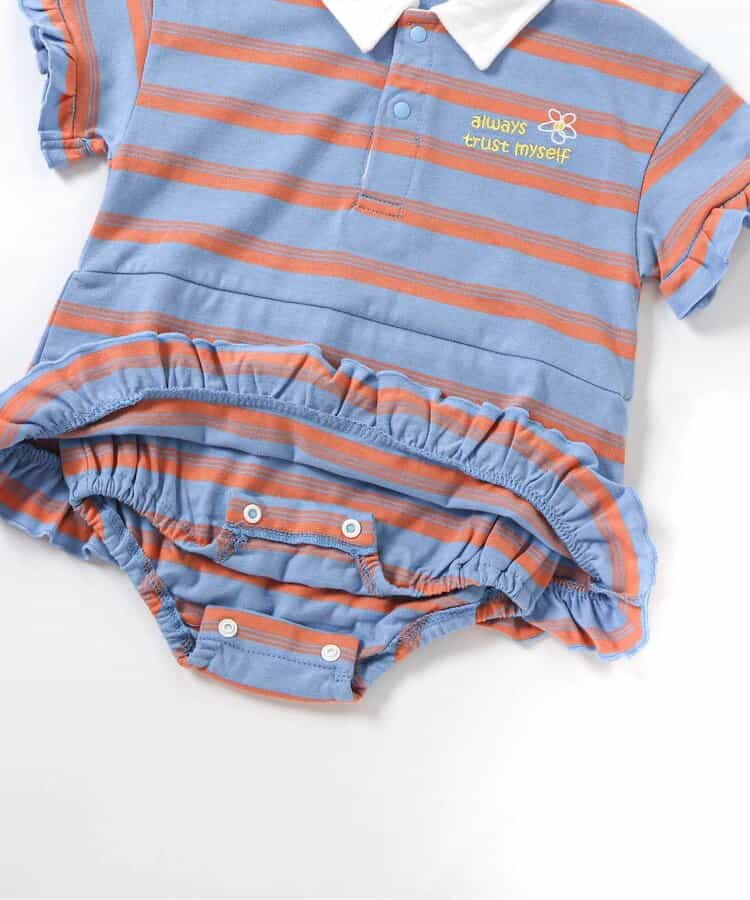 日本童裝 BREEZE polo間條連衣 70-80cm 女童款 初生嬰兒 夏季 Jumpsuit