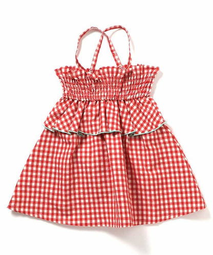 日本童裝 BREEZE 2Way 格紋兩用連身裙/吊帶半裙 80-140cm 女童款 夏季 SKIRTS DRESSES