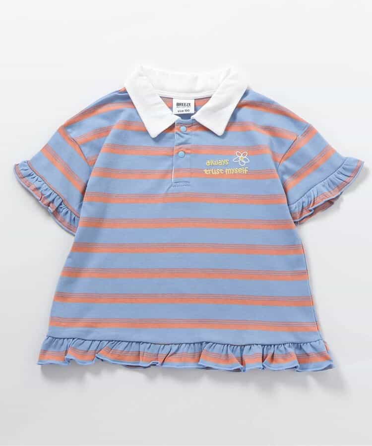日本童裝 BREEZE polo花邊間條上衣 80-140cm 女童款 夏季 TOPS