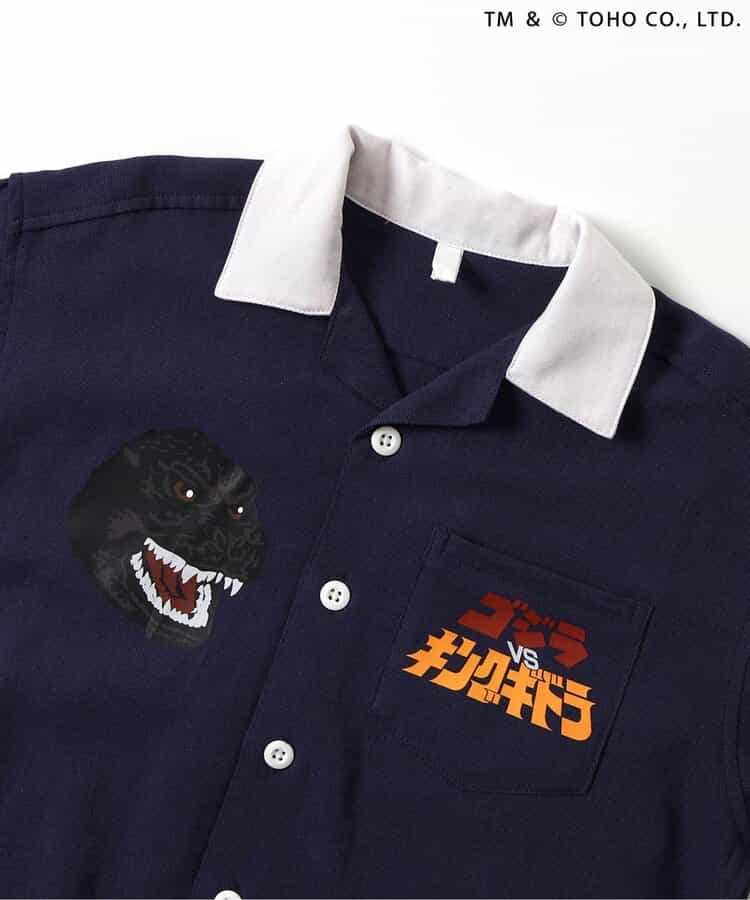 日本童裝 BREEZE x GODZILLA 哥斯拉刺繡襯衫 100-150cm 親子裝 男童款 夏季 TOPS