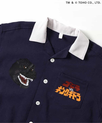 日本童裝 BREEZE x GODZILLA 哥斯拉刺繡襯衫 100-150cm 親子裝 男童款 夏季 TOPS