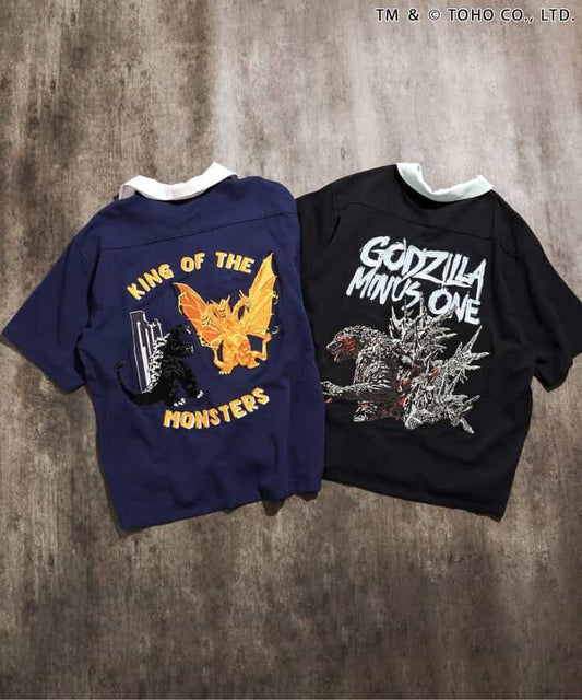 日本童裝 BREEZE x GODZILLA 哥斯拉刺繡襯衫 M-L 親子裝 大人款 夏季 TOPS
