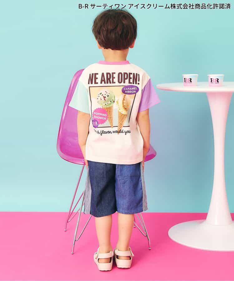 日本童裝 apres les cours x BASKIN ROBBINS 印花上衣 80-140cm 親子裝 男童款/女童款 夏季 TOPS