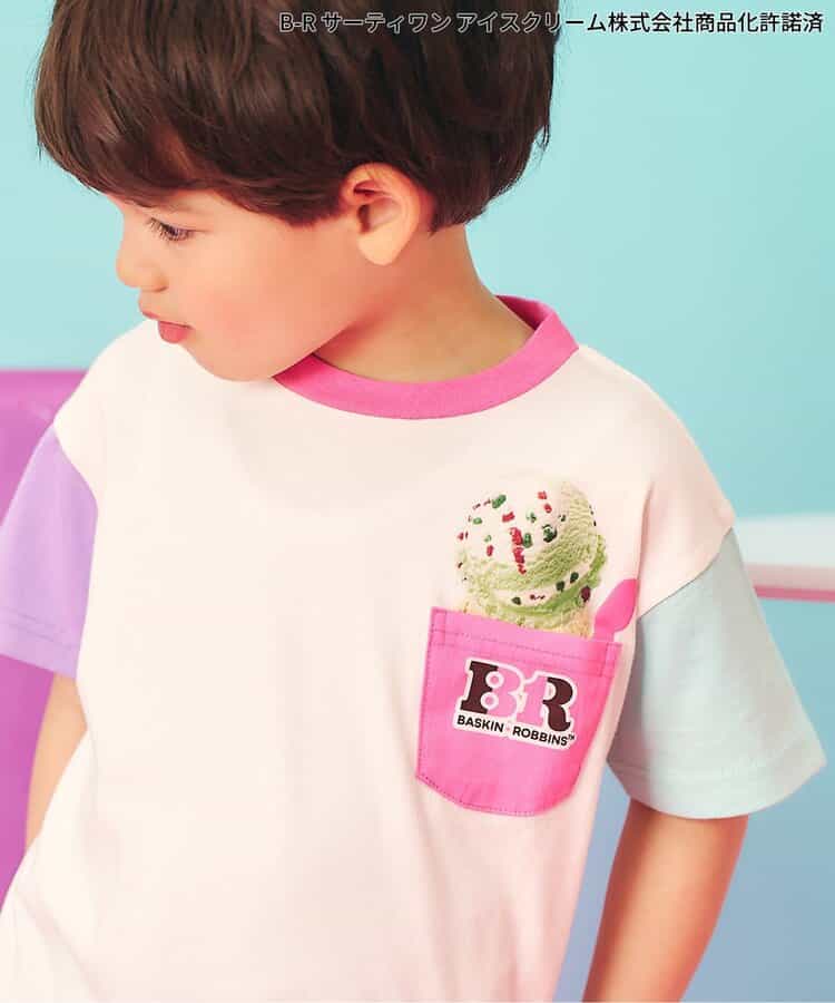 日本童裝 apres les cours x BASKIN ROBBINS 印花上衣 80-140cm 親子裝 男童款/女童款 夏季 TOPS