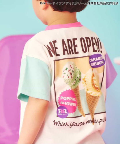 日本童裝 apres les cours x BASKIN ROBBINS 印花上衣 80-140cm 親子裝 男童款/女童款 夏季 TOPS