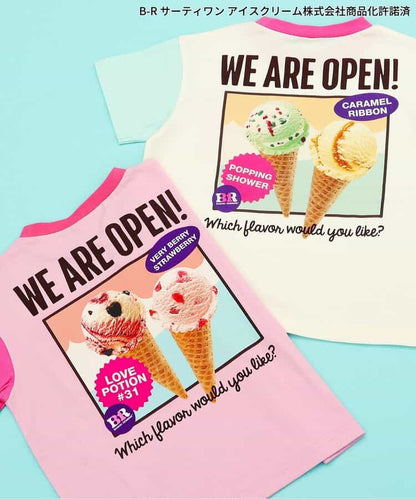 日本童裝 apres les cours x BASKIN ROBBINS 印花上衣 80-140cm 親子裝 男童款/女童款 夏季 TOPS
