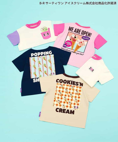 日本童裝 apres les cours x BASKIN ROBBINS 印花上衣 80-140cm 親子裝 男童款/女童款 夏季 TOPS