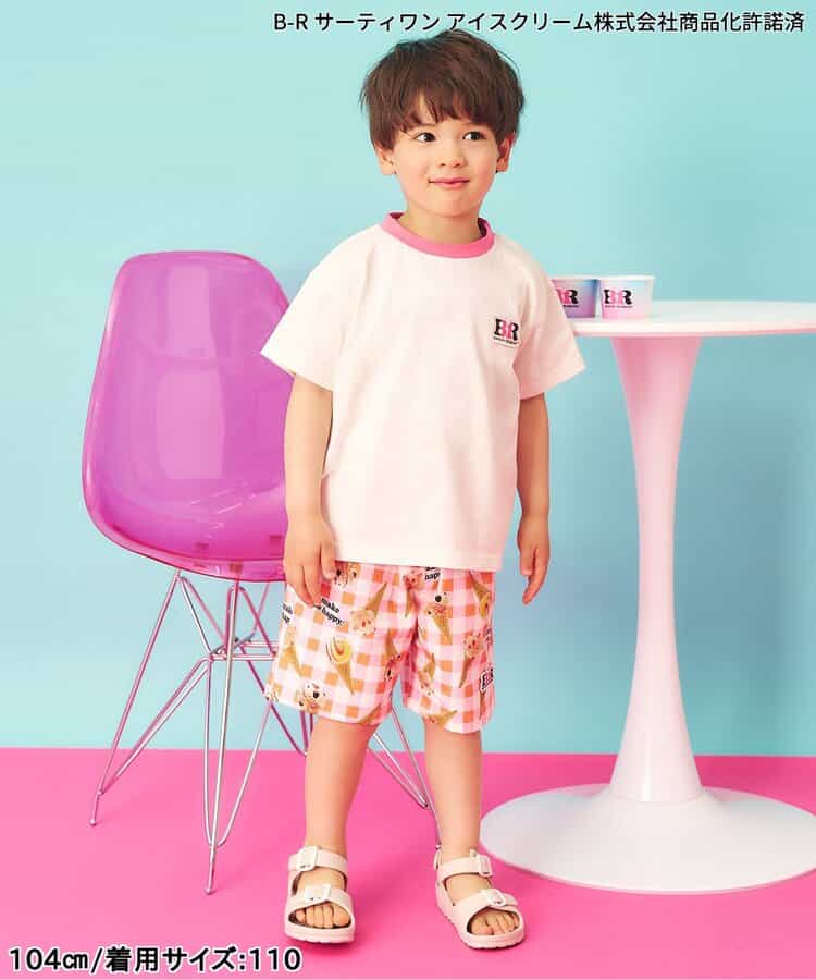 日本童裝 apres les cours x BASKIN ROBBINS 印花上衣 80-140cm 親子裝 男童款/女童款 夏季 TOPS