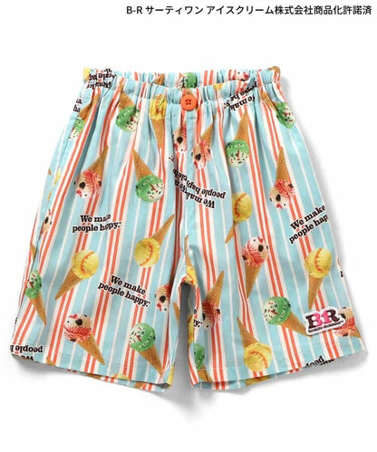日本童裝 apres les cours x BASKIN ROBBINS 雪糕印花短褲 80-140cm 男童款 夏季 PANTS