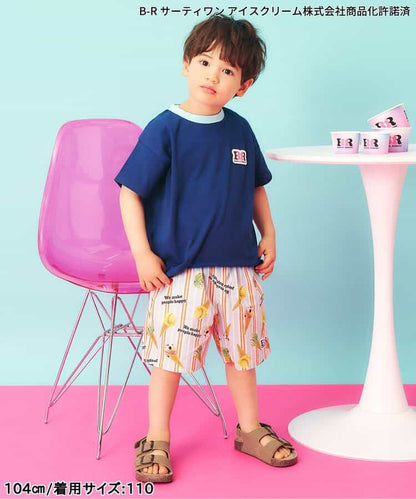 日本童裝 apres les cours x BASKIN ROBBINS 雪糕印花短褲 80-140cm 男童款 夏季 PANTS