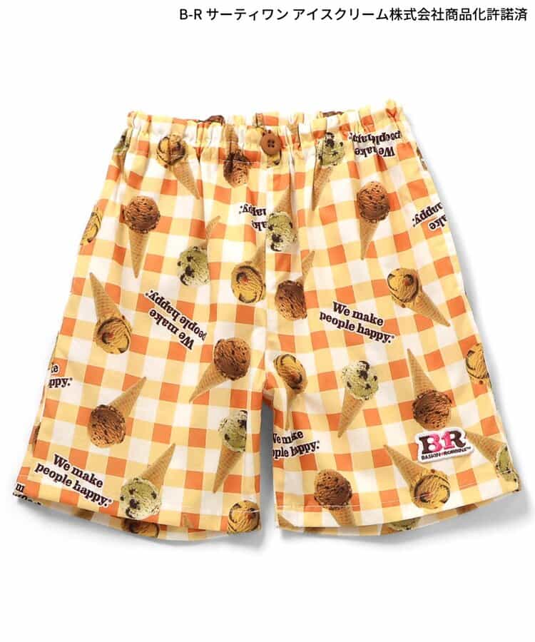 日本童裝 apres les cours x BASKIN ROBBINS 雪糕印花短褲 80-140cm 男童款 夏季 PANTS