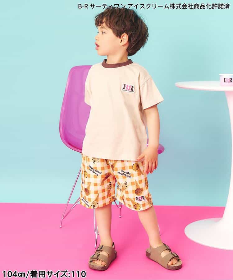 日本童裝 apres les cours x BASKIN ROBBINS 雪糕印花短褲 80-140cm 男童款 夏季 PANTS