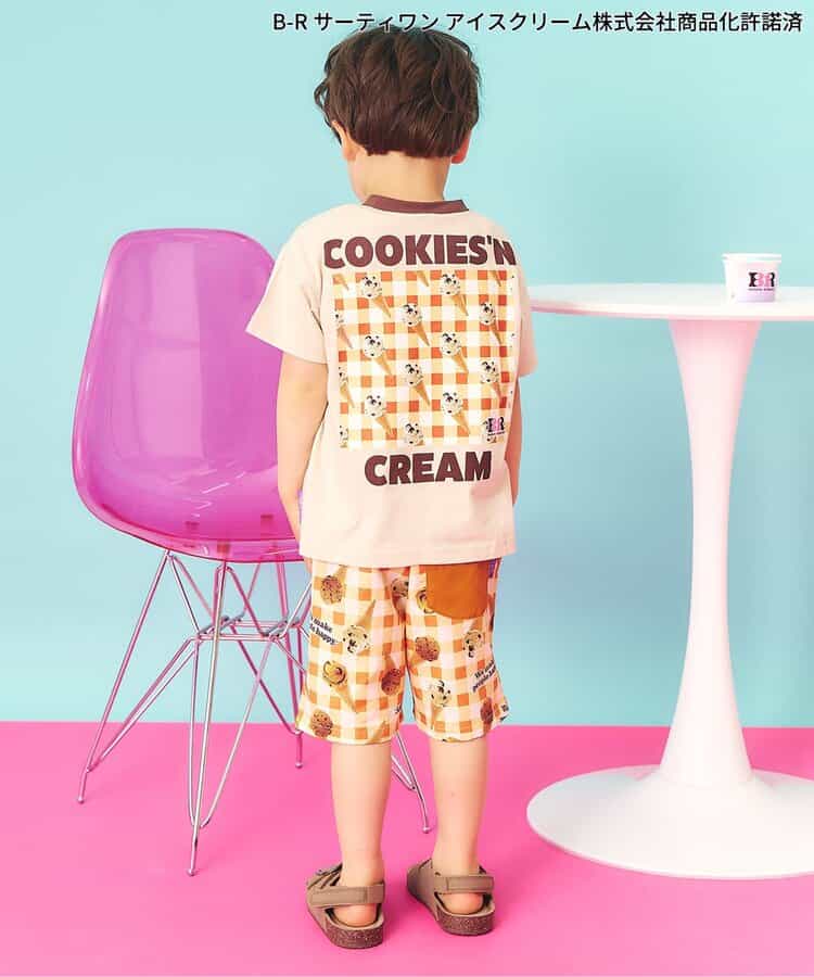 日本童裝 apres les cours x BASKIN ROBBINS 雪糕印花短褲 80-140cm 男童款 夏季 PANTS
