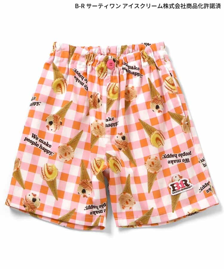 日本童裝 apres les cours x BASKIN ROBBINS 雪糕印花短褲 80-140cm 男童款 夏季 PANTS