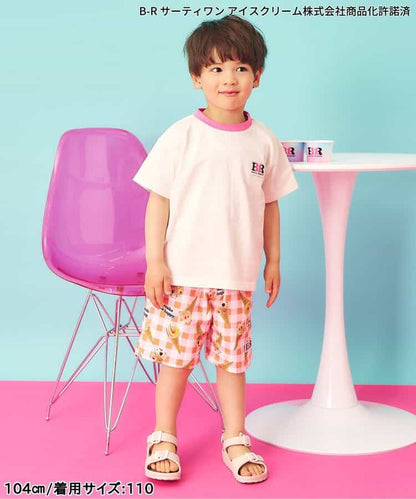 日本童裝 apres les cours x BASKIN ROBBINS 雪糕印花短褲 80-140cm 男童款 夏季 PANTS