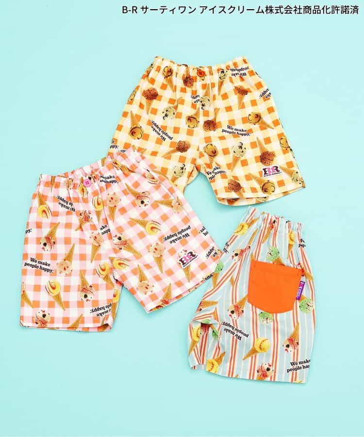 日本童裝 apres les cours x BASKIN ROBBINS 雪糕印花短褲 80-140cm 男童款 夏季 PANTS