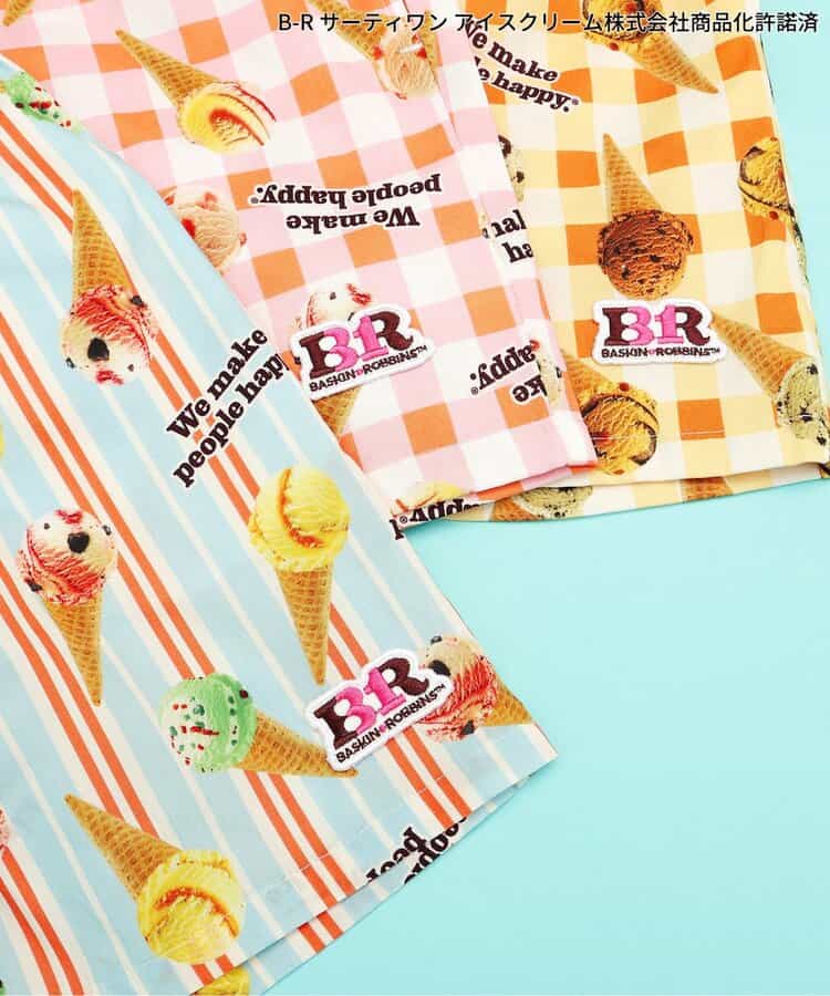 日本童裝 apres les cours x BASKIN ROBBINS 雪糕印花短褲 80-140cm 男童款 夏季 PANTS