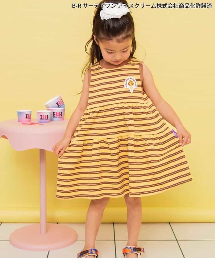 日本童裝 BREEZE x BASKIN ROBBINS 間條連身裙 80-140cm 女童款 夏季 DRESSES