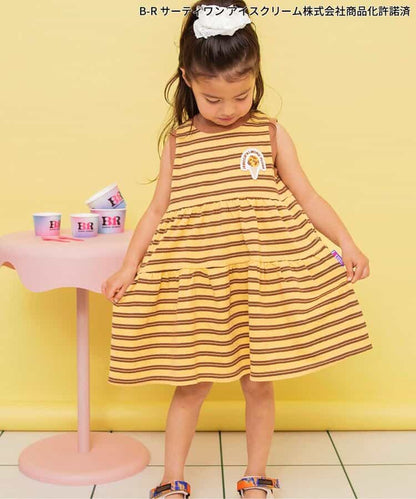 日本童裝 BREEZE x BASKIN ROBBINS 間條連身裙 80-140cm 女童款 夏季 DRESSES