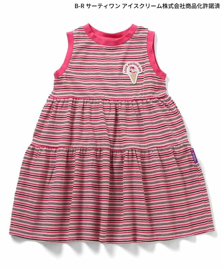 日本童裝 BREEZE x BASKIN ROBBINS 間條連身裙 80-140cm 女童款 夏季 DRESSES