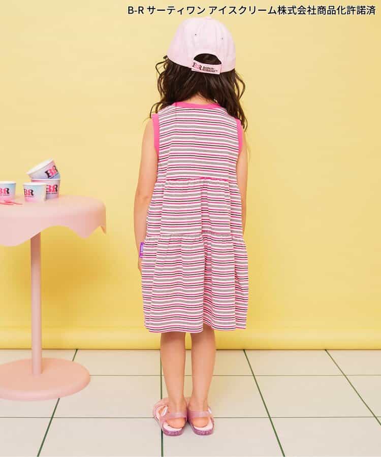 日本童裝 BREEZE x BASKIN ROBBINS 間條連身裙 80-140cm 女童款 夏季 DRESSES