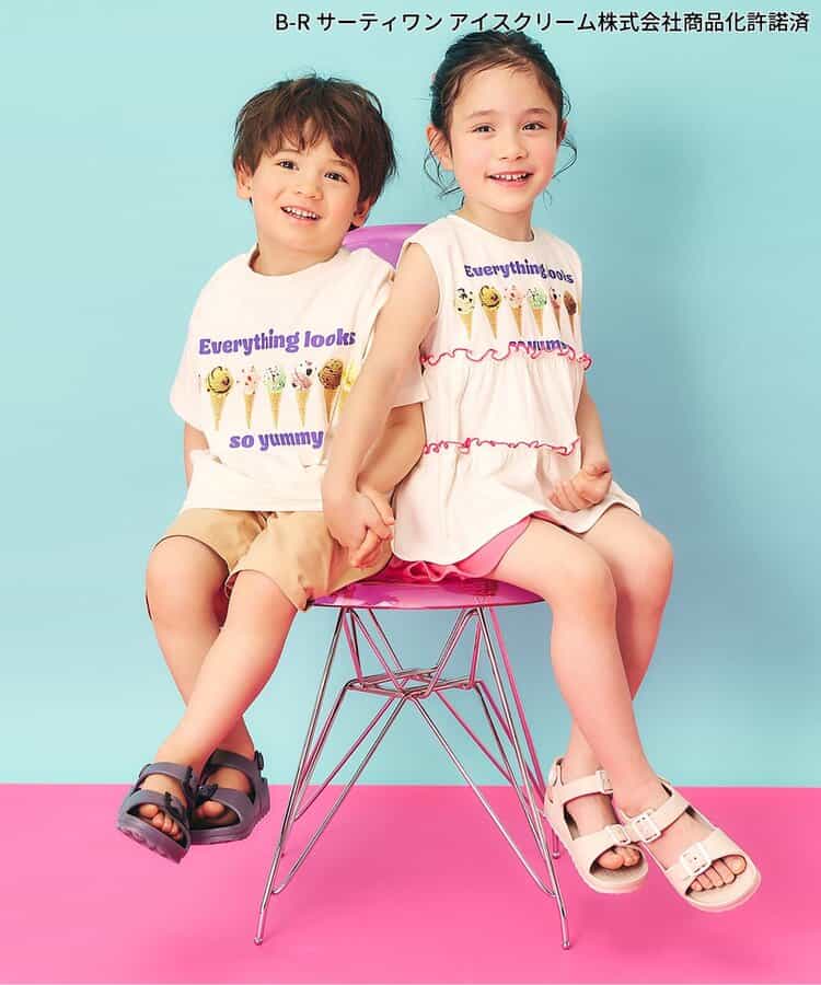 日本童裝 apres les cours x BASKIN ROBBINS 木耳邊背心 80-140cm 女童款 夏季 TOPS