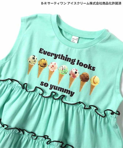 日本童裝 apres les cours x BASKIN ROBBINS 木耳邊背心 80-140cm 女童款 夏季 TOPS