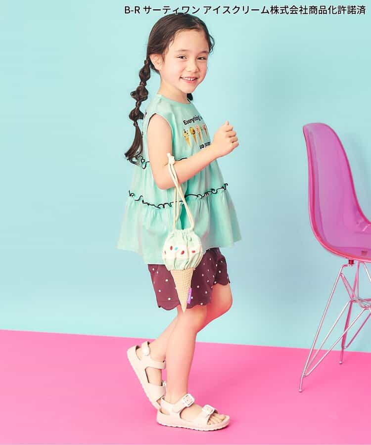 日本童裝 apres les cours x BASKIN ROBBINS 木耳邊背心 80-140cm 女童款 夏季 TOPS