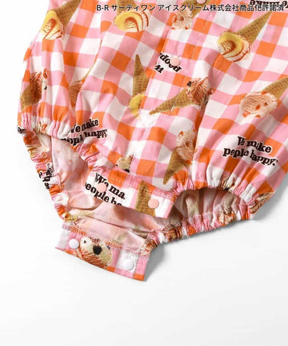 日本童裝 apres les cours x BASKIN ROBBINS 襯衫連衣 70-80cm 男童款 初生嬰兒 夏季 Jumpsuit
