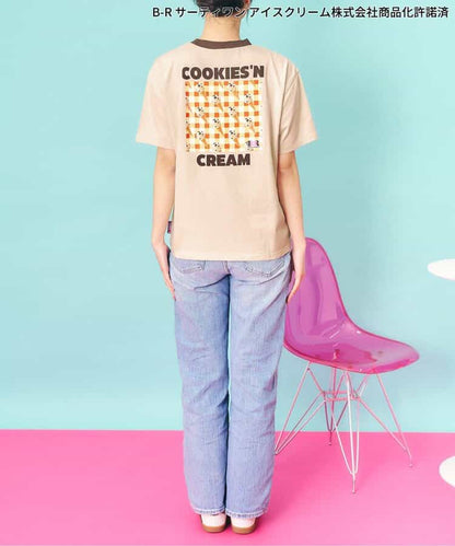日本童裝 apres les cours x BASKIN ROBBINS 印花上衣 M 親子裝 大人款 夏季 TOPS