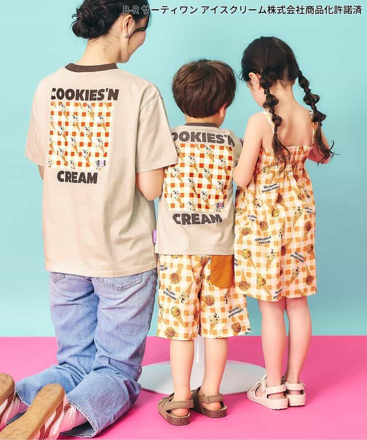 日本童裝 apres les cours x BASKIN ROBBINS 印花上衣 M 親子裝 大人款 夏季 TOPS