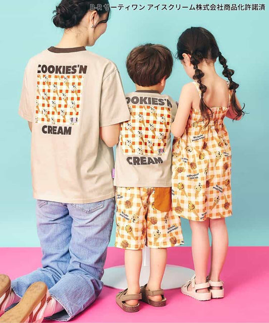 日本童裝 apres les cours x BASKIN ROBBINS 印花上衣 M 親子裝 大人款 夏季 TOPS