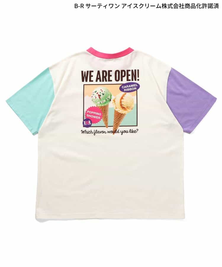 日本童裝 apres les cours x BASKIN ROBBINS 印花上衣 M 親子裝 大人款 夏季 TOPS